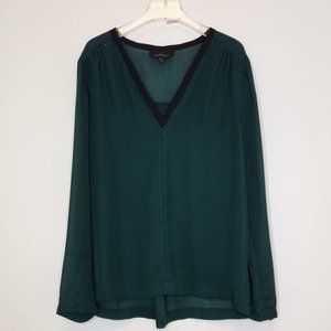Averly Sheer Top Small Hunter Green